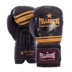 Guantes de Boxeo FullBoxing Negro/Oro 10 oz Camo