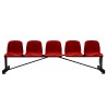 Banco Metálico New Con Asiento Rojo Pvc -5 Plazas-|Banquillos