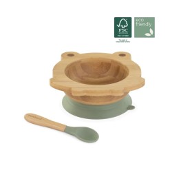 Bol Y Cuchara Wooden Bowl Frog Fsc 100% Departamento Alimentación Bebes Bol y Cuchara