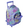 Mochila Escolar Totto con Ruedas Renglones Flowers