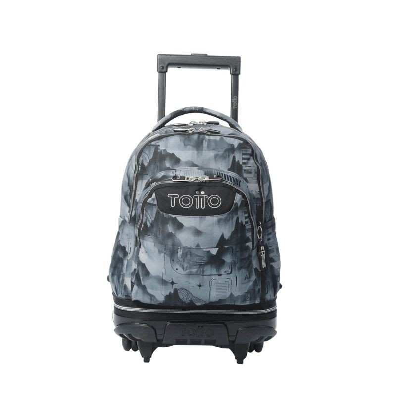Mochila Escolar Totto con Ruedas Adaptable Bruma Gris
