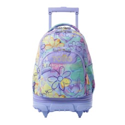 Mochila Escolar Totto con Ruedas Adaptable Tiza Flowers Tamaño Mochilas Mochila L Color Mochilas  Mochila Estampada Presentación Mochilas Mochila con Ruedas