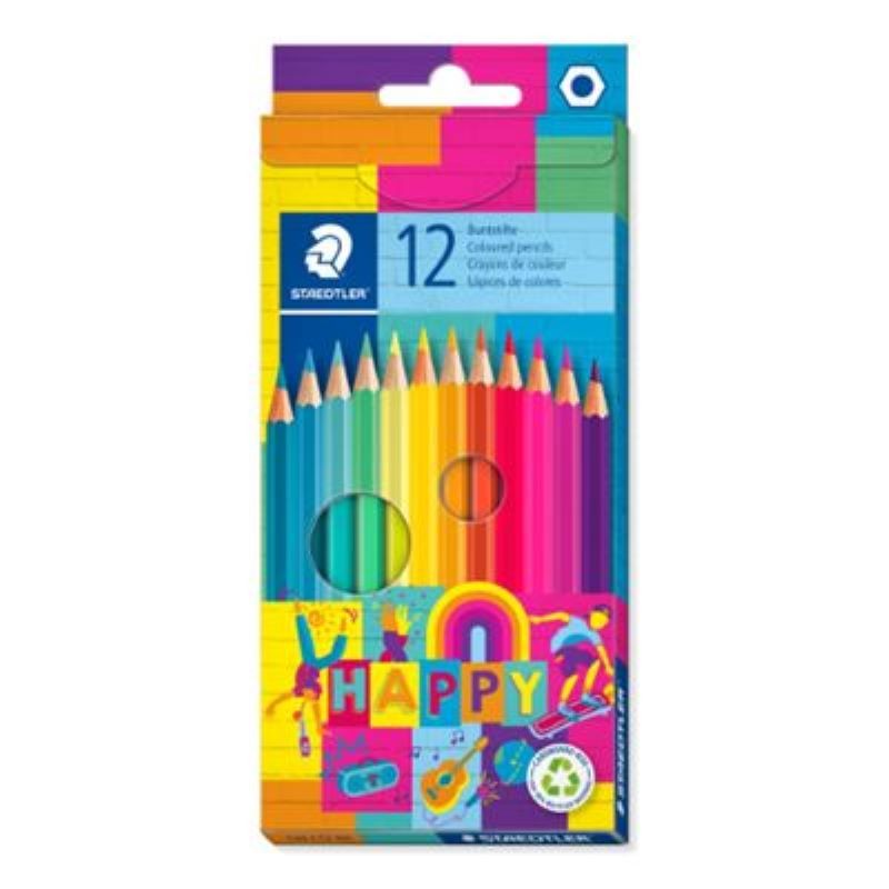 Estuche 12 Lápices Colores Happy Line