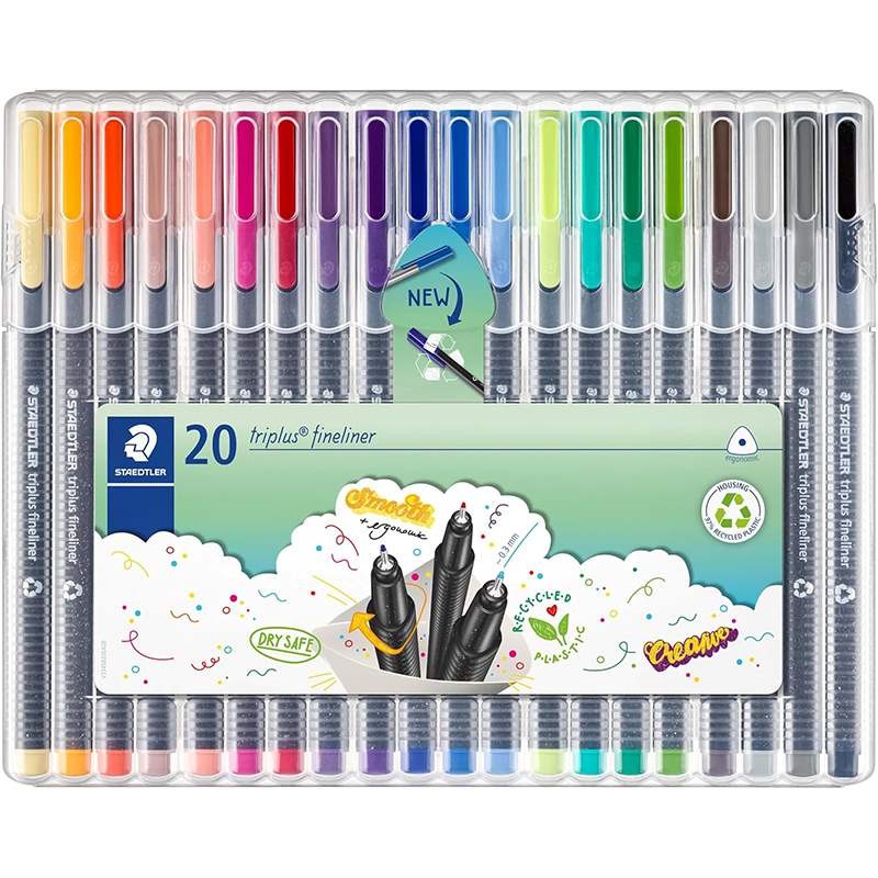 Estuche 20 Rotuladores Triplus Fineliner Staedler