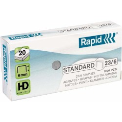 Grapas Rapid 23/6 Standard Galvanizadas 1000Ud Grapas Número 23/6 Grapas Estilo  Galvanizada 