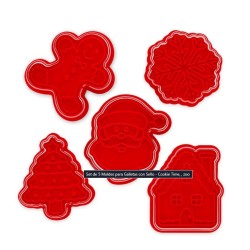 Set 5 cortadores galletas formas navideñas