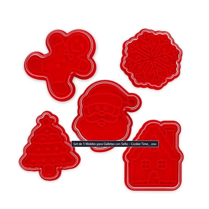 Set 5 cortadores galletas formas navideñas