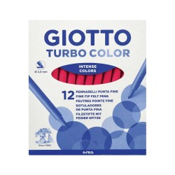Rotulador Giotto Turbo Color Rojo 12 Uds Rotuladores Colores Básicos Rotuladores Tipo Punta Fina Rotuladores Presentación  Packs Rotuladores Estilo Base De Agua