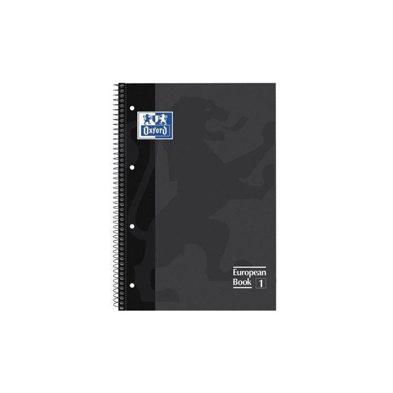 Cuaderno a4 Microperforado Oxford 5mm Negro 80 Hojas