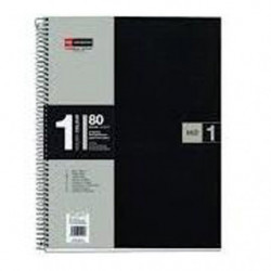 Cuaderno A4 Note Book 1 Polipropileno Gris 80 Hojas Cuadernos Tamaño A4 Cuadernos Acabado  Espiral Cuadernos Tipo de Tapa Tapa Plástica Cuadernos Presentación Cuadriculado 5X5