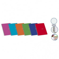 Cuaderno a5 Enri Espiral Tapa Blanda Cuadriculado 4x4 Margen 80 Hojas