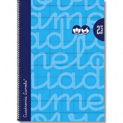 Cuaderno Lamela Folio Espiral Tapa Extradura Azul 2,5 mm 80 Hojas
