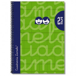 Cuaderno Lamela A5 Espiral Tapa Extradura Verde 2,5 mm 80 Hojas Cuadernos Presentación Rayas Cuadernos Tamaño A5 Cuadernos Titulado 2,5 mm Cuadernos Acabado  Espiral Cuadernos Tipo de Tapa Tapa Extradura