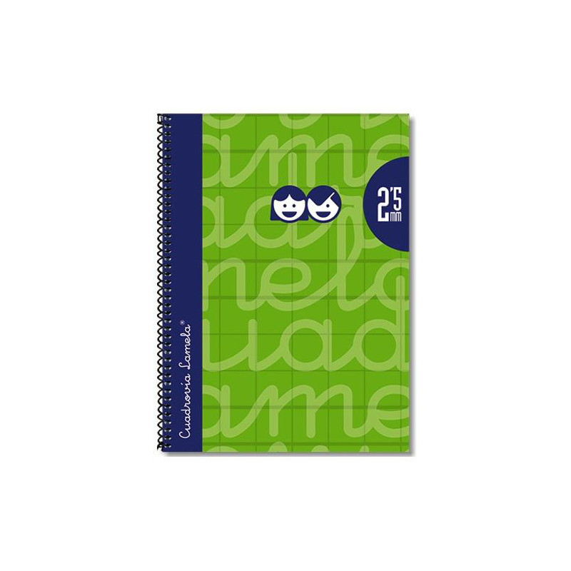 Cuaderno Lamela A5 Espiral Tapa Extradura Verde 2,5 mm 80 Hojas