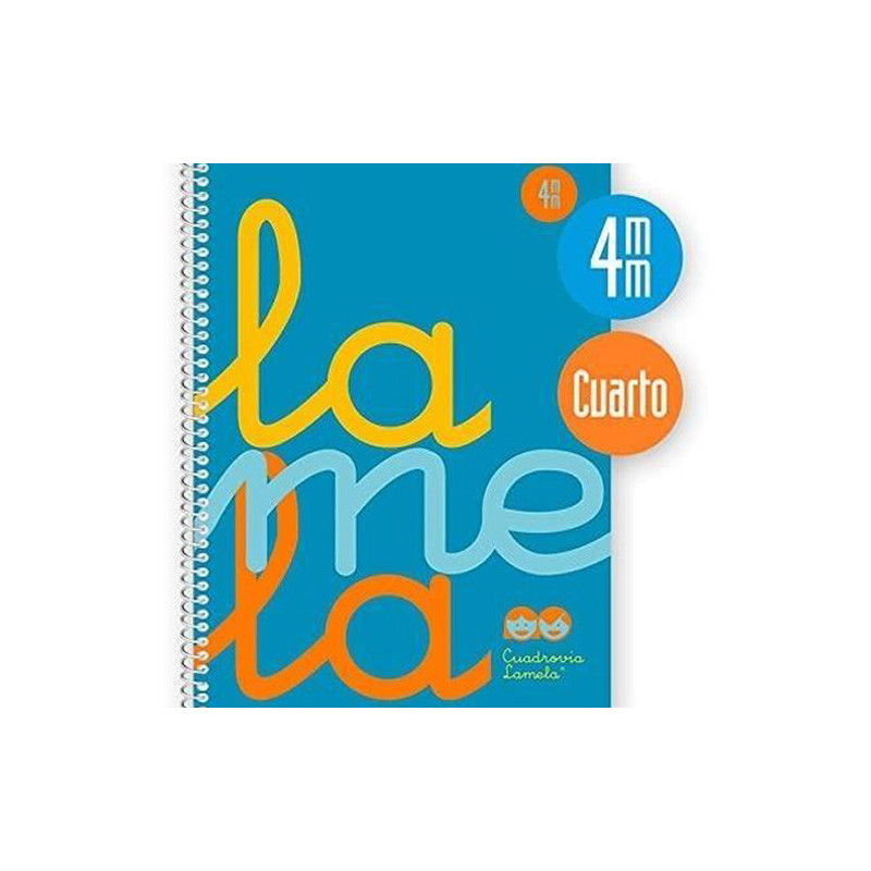 Cuaderno Lamela a5 Tapa Plastica Azul 4mm 80 Hojas