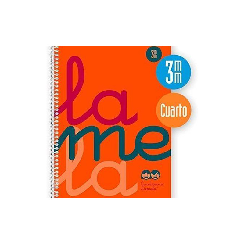 Cuaderno Lamela a5 Tapa Plastica Naranja 3mm 80 Hojas