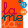 Cuaderno Lamela a5 Tapa Plastica Naranja 4mm 80 Hojas