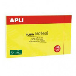 Notas Adhesivas Apli Amarillo Neón 125x75mm 100 Hojas Notas Adhesivas Tamaño 125x75 mm Notas Adhesivas Forma  Rectángulo  Notas Adhesivas Cantidad 100 Hojas Notas Adhesivas Color Amarillo Neón