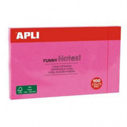 Notas Adhesivas Apli Rosa fluor 125x75mm 100 Hojas