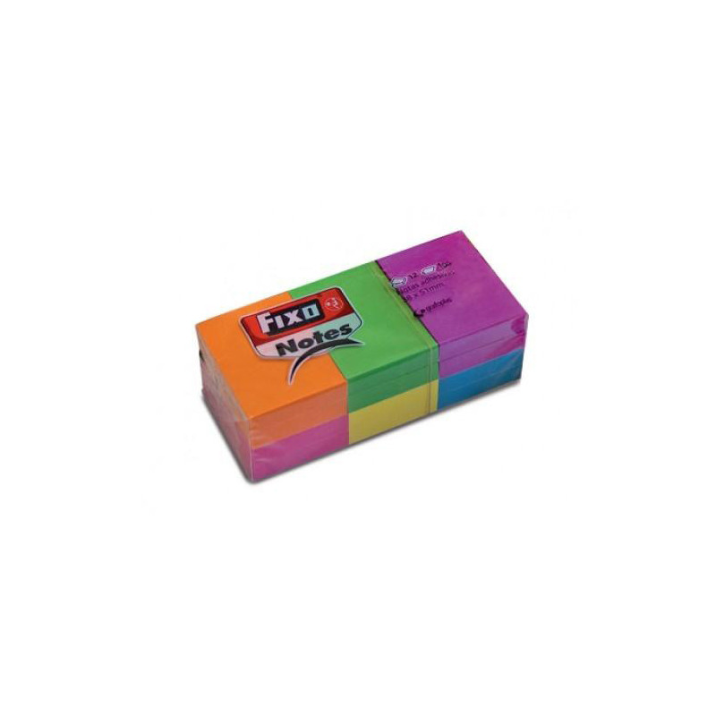 Notas Adhesivas Fixo 38x51mm Neón Pack 12x100 Hojas