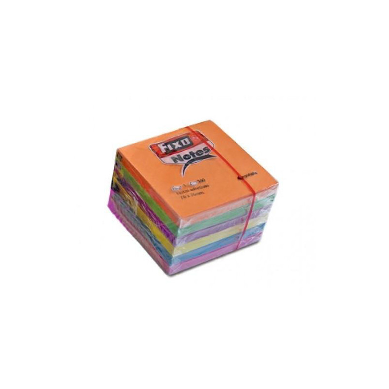 Notas Adhesivas Fixo 76x76mm Neón Pack 100 Hojas