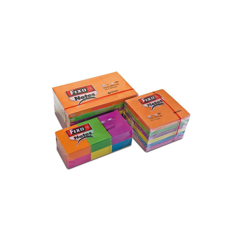 Notas Adhesivas Fixo Neón 51x51mm Cubo 400 Hojas