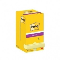 Post-It Notas Adhesivas Super Sticky Amarillo 76x76 mm 12 Uds 100 Hojas