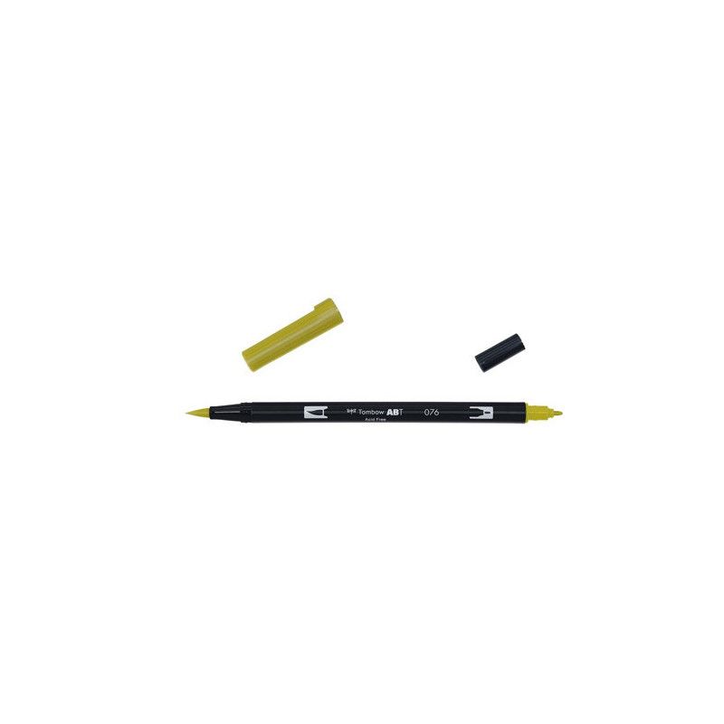 Rotulador Doble Punta Pincel Tombow Dual Brush 020 Verde Ocre