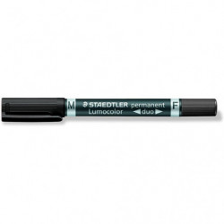 Rotulador Permanente Staedtler Lumocolor Duo Negro