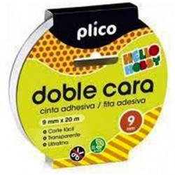 Cinta Adhesiva Doble Cara Plico 9mmx20M