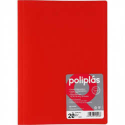 Carpeta 20 Fundas Traslucida Poliplas Rojo