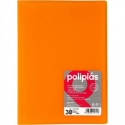 Carpeta 30 Fundas Traslucida Poliplas Naranja