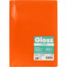 Carpeta 20 Fundas Folio Carpeta Gloss Naranja|Carpeta Fundas