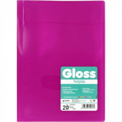 Carpeta 20 Fundas Folio Carpeta Gloss Fucsia