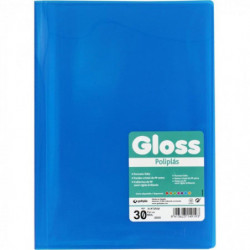 Carpeta 30 Fundas Folio Carpeta Gloss Azul