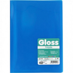 Carpeta 40 Fundas Folio Carpeta Gloss Azul