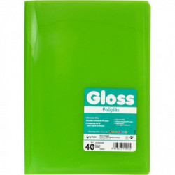 Carpeta 40 Fundas Folio Carpeta Gloss Verde