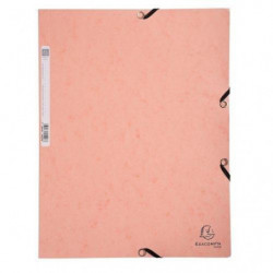 Carpeta de Carton con 3 Solapas y Gomas a4 Exacompta Coral Rosa