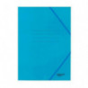 Carpeta con Solapas y Gomas Carton Folio Azul Turquesa