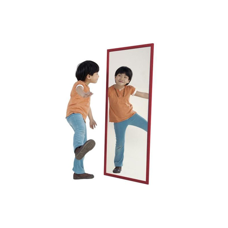 Espejo Irrompible Marco de Madera Rojo 120x50Cm