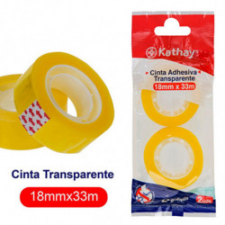 Cinta Adhesiva Transparente 22mmx19M 2Uds