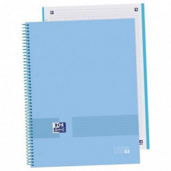 Cuaderno a4 EuropeanBook 1 Live&Go Extradura Azul Cuadriculado 5x5 80 Hojas