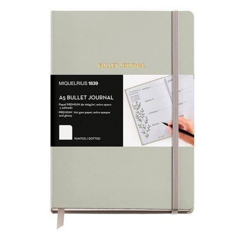 Cuaderno a5 Bullet Journal Gris