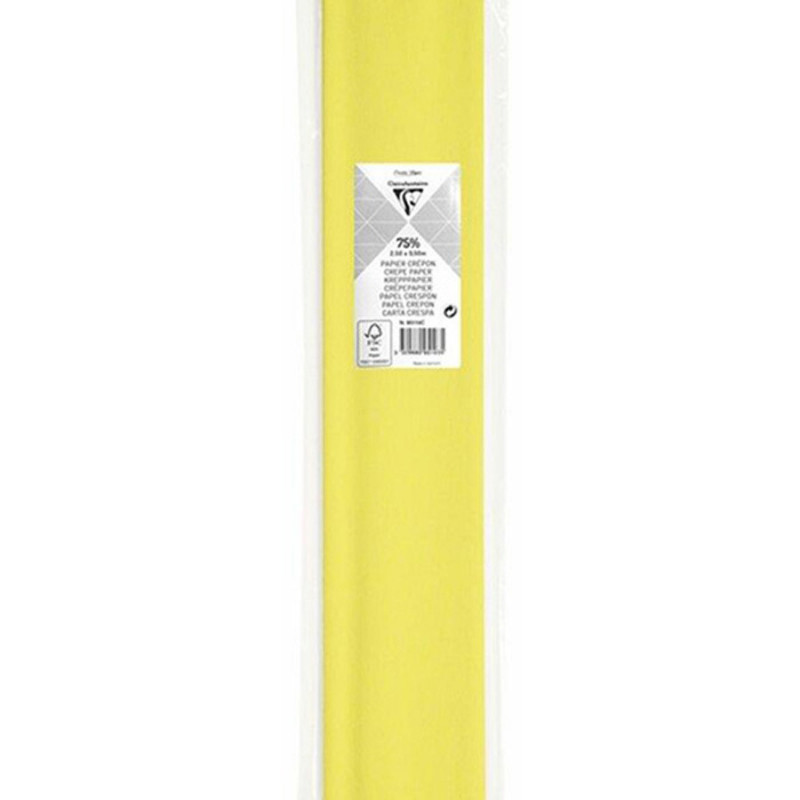 Papel Crespon Exaclair Amarillo Pastel 2,5x0,5M Rollo