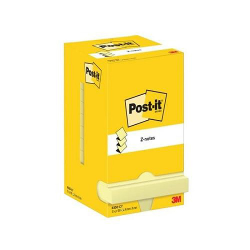 Post-It Z-Notes Amarillo 76x76mm Pack 12
