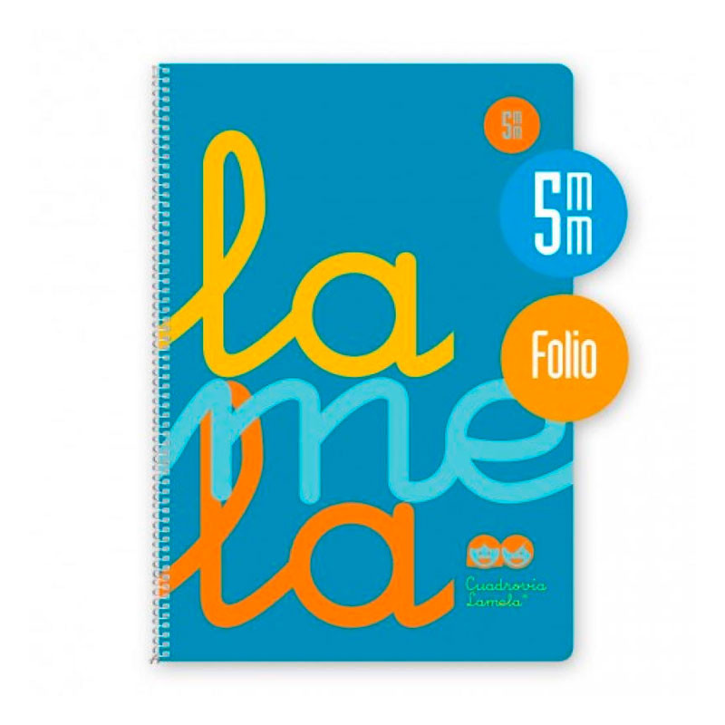 Cuaderno Lamela 5mm Folio Tapa Plastica Azul 80 Hojas