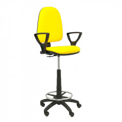 Taburete Regulable en Altura Asiento y Respaldo Amarillo