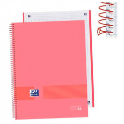 Cuaderno a4 EuropeanBook 1 Live&Go Extradura Rojo Cuadriculado 5x5 80 Hojas