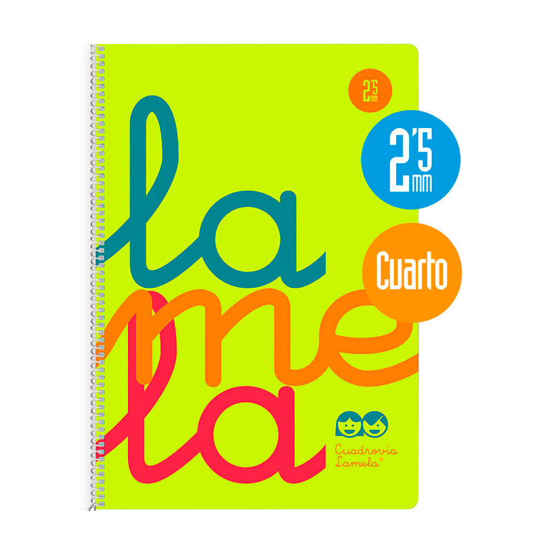 Cuaderno Lamela a5 Espiral Tapa Plastico Amarillo 2,5 mm 80 hojas