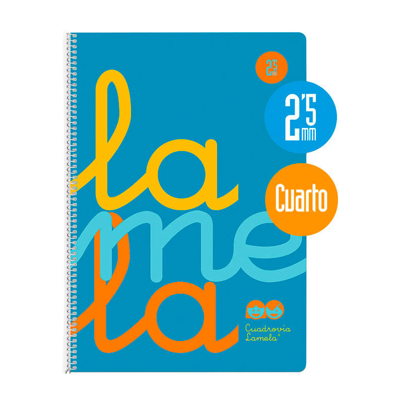 Cuaderno Lamela a5 Espiral Tapa Plastico Azul 2,5 mm 80 hojas